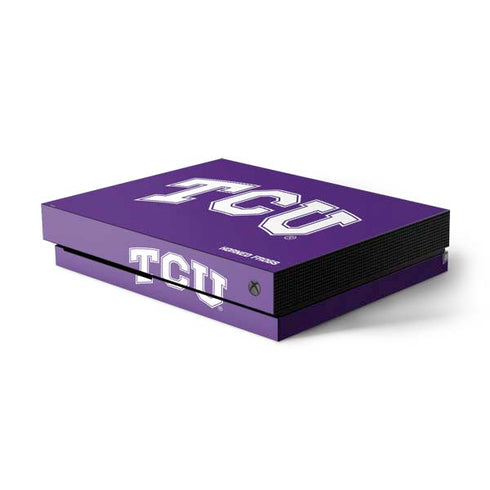 Texas Christian University TCU Horned Frogs Xbox One X Console Skin
